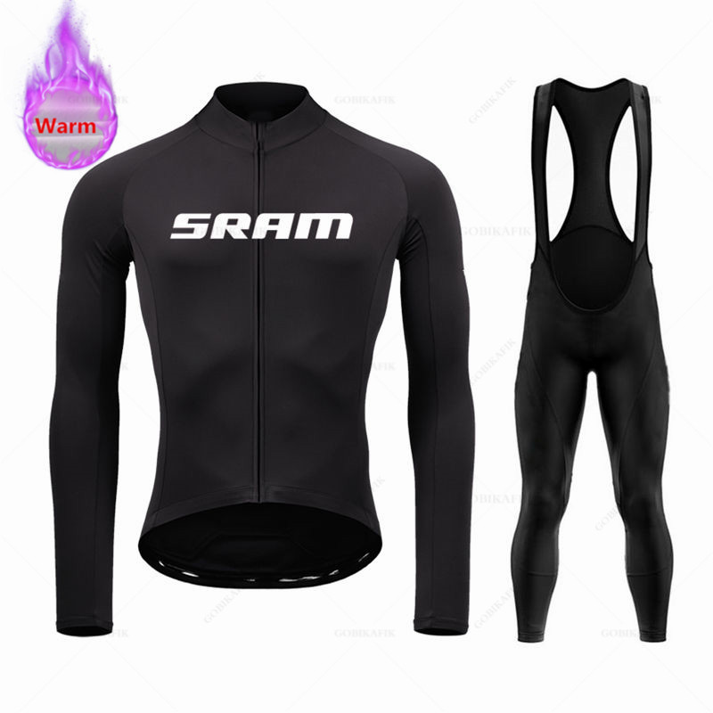 Mountain Biking Trousers - Зимний теплый флисовый комплект Sram с
